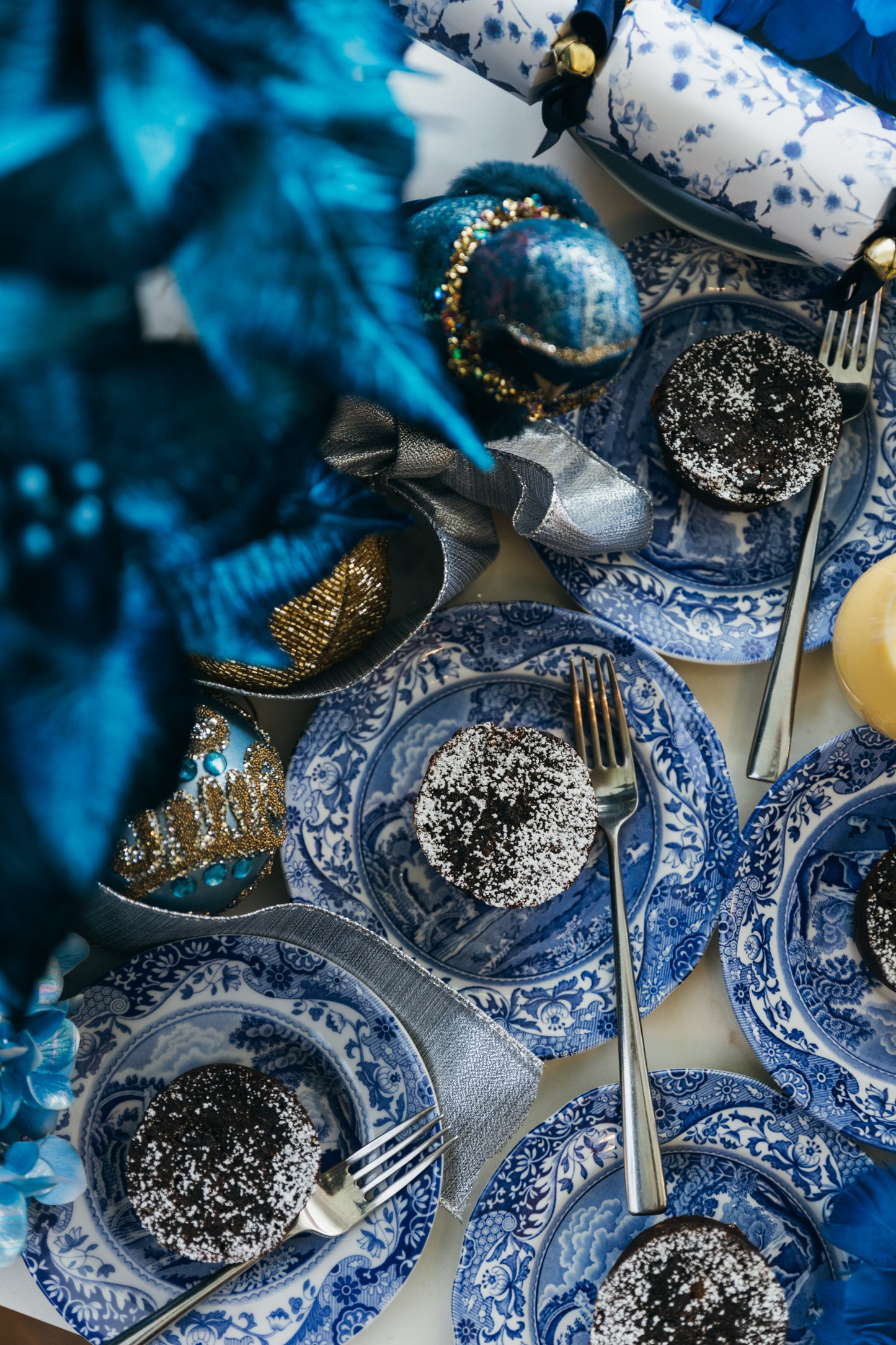 Individual Christmas Plum Pudding with Brandy Custard